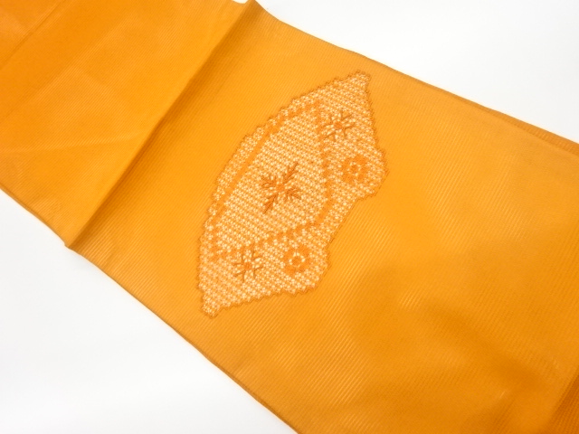 リサイクル　絽カットワーク抽象模様名古屋帯